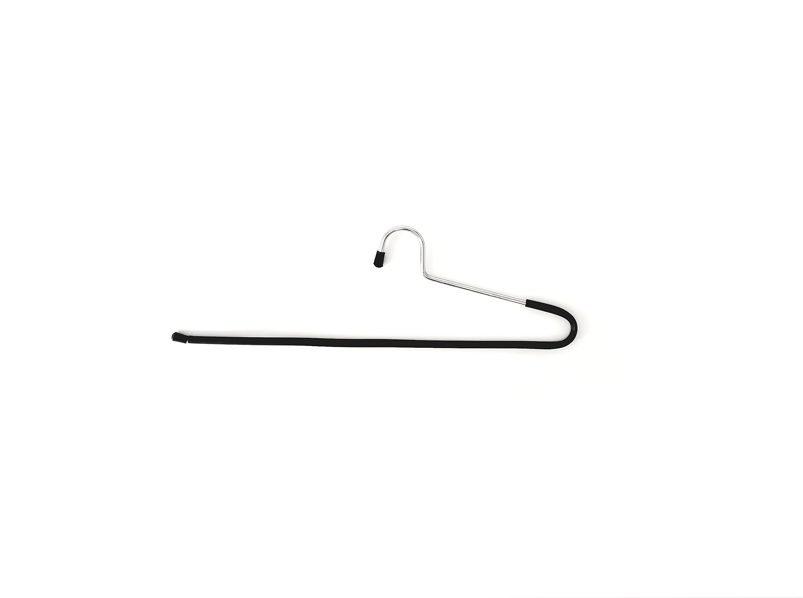 Amenshree 12 Steel Saree Hangers For Wardrobe - Black Anti-Slip Pvc Pants And Sarees Pack - Iron